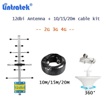 Lintratek 12dbi Zunanja Yagi Antena+Notranji Stropni Antena+10m/15m/20m Kabla Pribor Komplet za 2g 3g 4g, Signal Booster