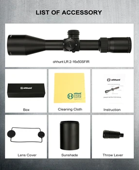 LR 2-16x50 SFIR Lov Področje uporabe Mil Dot Steklo, Jedkano Reticle Rdeča Osvetlitev Strani Paralaksa Turrets Zaklepanje Reset Riflescope