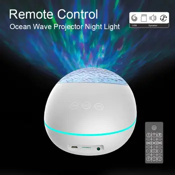 Lucky Kamen Ocean Val Projektor Noč Lučka Lučka Za Bluetooth Predvajalnik Glasbe Daljinski Upravljalnik Vodni Val, Barvni Led Projektor Za Otroka
