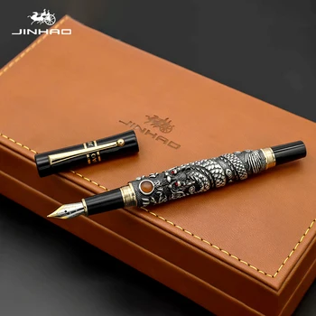 Luksuzni Jinhao Zlati Zmaj Nalivno Pero 0,5 MM Nib Kaligrafija Črnila in Peresa za Pisanje Pisarniški Material caneta tinteiro