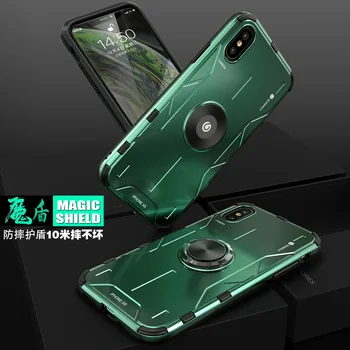 Luksuzni Kovinski Oklep Aluminija+TPU Težka Telefon Zaščito Funda Coque Nosilec Kritje Za iPhone XS Max XR SE2 2020 7 8 X XS Primeru