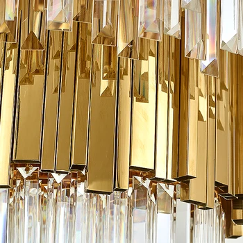 Luksuzni moderen lestenec za stropni velika dnevna soba kristalno luç zlato jekla doma dekor razsvetljave v zaprtih prostorih