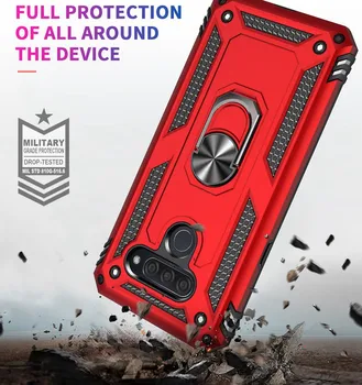 Luksuzni Oklep Shockproof Telefon Primerih Za LG Q60 K50S K50 K40 K30 2019 Stylo5 Aristo4 K12 Plus Kritje Avto Magnetni Obroč Odbijača Primeru
