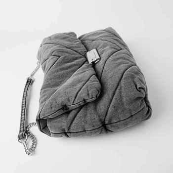 Luksuzni pralne prešite design kavbojke torba ženske MAXI denim verige crossbody vrečke ženske 2020 bombaž navzdol torbice ramo torbe, messenger