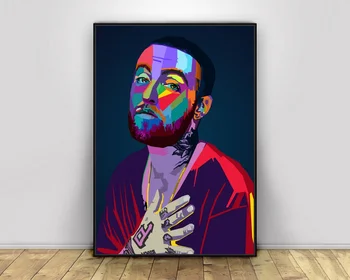 Mac Miller Pop Art Hiphop Rapper Glasbe je Pevka Poster Tiskanje Wall Art Platno Slikarstvo Doma Dekor Platno, Tisk(Brez okvirja)