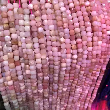 Mala Gladko Kroglice Naravnega Kamna Kroglice Pink Opal Kvadratni Oddelek Svoboden Kroglice za Nakit, Izdelava Ogrlica, Zapestnice 4 mm