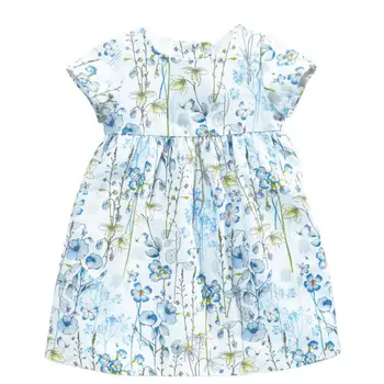 Malo maven 2020 novo poletje dojencek dekliška oblačila blagovne znamke obleko otroci bombaž cvet tiskanja kratek rokav obleke S0690