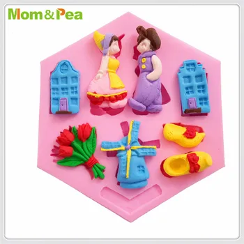 Mama&Grah MPA1979 Fant & Dekle Silikonsko Plesni Torto Dekoracijo Fondat Torto 3D Plesni, Hrana Razred