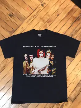 Marilyn Manson Shirt majica 1999 Rock Je Mrtev Tour Seks, Droge Roc T shirt Vrhovi Poletje Kul Smešno T-Shirt
