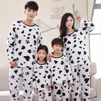 Mati in Hči Obleko Papa Mama Medvedka Baby Bear Panda Pižame z Dolgimi Rokavi Družino Nekaj Ujemanje Pižamo Starš Otroka, ki bo Ustrezala