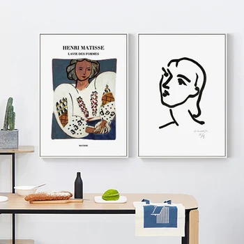 Matisse Slikah Povzetek Ženska Črtna Risba Platno Steni Poster Tiskanje Minimalističen Moderno Slikarstvo Sodobno Dekoracijo Doma