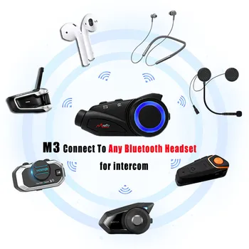 Maxto M3 Motoristična Čelada Interkom Bluetooth, WIFI Recorer Skupina 6 Kolesarjev Moto Interfonski 1080P DVR Dash Fotoaparat Fit V6, V8 BST3