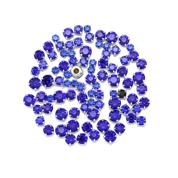 Mešanica ŠESTIH VELIKOST Mix Sapphire blue Diamond obliko Stekla Kristalno okrasnih z nevihte Diy poročno obleko pribor 200PCS/KOS
