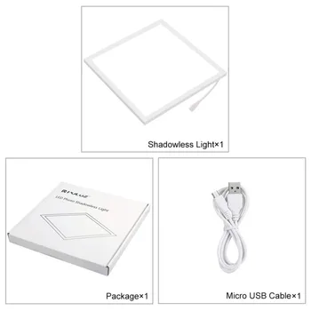 Mini LED Bliskavico Shadowless Dnu Svetlobe za 22,5 cm Siva-brezplačno Svetloba Svetilke Plošča Tipke za 20 cm, Foto Studio Polje