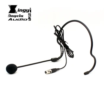 Mini XLR 3 Zatiči TA3F Vtič Priključek Žično držalo za uho Headworn Slušalke Kondenzatorskega Mikrofona, Sistem Za Brezžično Bodypack Oddajnik