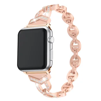 Moda iz Nerjavečega Jekla Metal Apple Watch Band z Nosorogovo iWatch Band 38 mm iWatch Band 42mm Apple jermenčki 44 mm