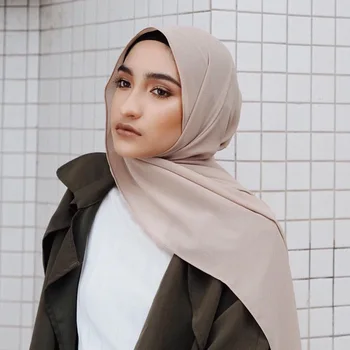 Moda Malezija Rute Headscarf Premium Šifon Šal Hidžab Žensk Trdno Ovijte Glavo Navaden Musliman Headwrap Turban 175x70CM