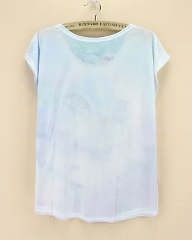 Moda poletje tee tshirt ženske mačke tiskanje vrh tees za dekleta Evropske & American elegantna ženska t-shirt padec ladijskega prometa