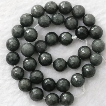Moda temno sive jades kamen 10 mm obrazi krog kul diy ženske moški nakit svoboden kroglice 15