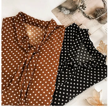 Moda za ženske bluze 2019 plus velikost Jeseni ženske vrhovi dolgimi rokavi ženske majice polka dot šifon ženski blusas majica 1537 45