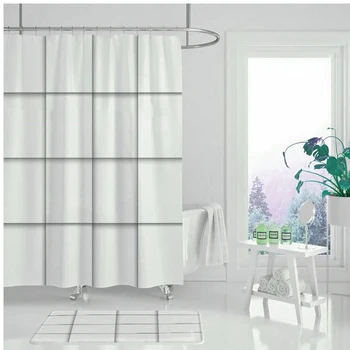 Moderne tuš zavesa geometrijske cvet risanka tuš zavesa Cortina nepremočljiva poliester kopalnica