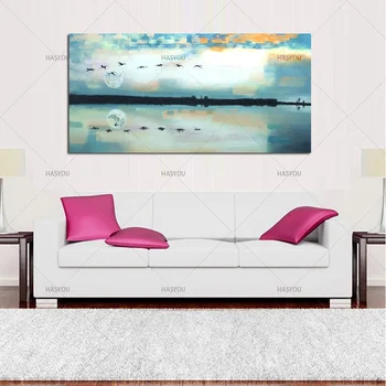 Moderno Slikarstvo Ročno Povzetek Čudovite Pokrajine, Oljna slika na Platnu Steno Sunset Seascape Slike Dnevna Soba Dekor