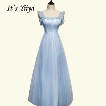 Modri Halji De Soiree je Yiiya BR1225 Elegantno brez naramnic Formalno Večerne Obleke Line Plus Velikost Večer Halje Za Ženske