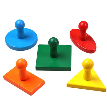 Montessori Več Obliko, Barvo Puzzle Oblike Jumbo Gumb Puzzle Malčka Predšolskih Učno Gradivo Organoleptične Igrače za Otroke