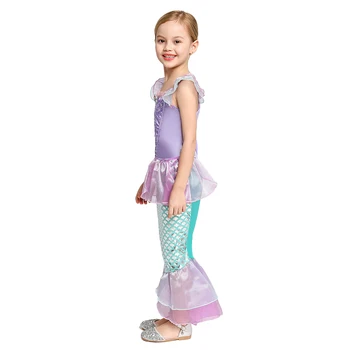 Morska deklica Oblačenja za Dekleta Princesa Cosplay Kostum Otroci deklica Stranka Tutu Halloween Obleko Pustni Preobleki Trobenta Frocks
