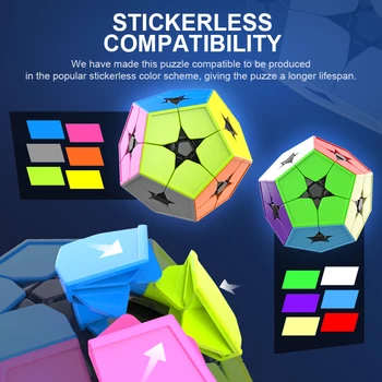 MoYu Cubing Razredu Meilong 2x2X2 Megaminxeds Stickerless Magic Cube Mini 12-stran Puzzle Hitrost moyu Kocke Izobraževalne Igrače