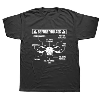 Moški Novo Kratek Rokav Print Bombaža Moške, Preden vprašate True T-Shirt Letala Letijo Opredelitev Majica s kratkimi rokavi