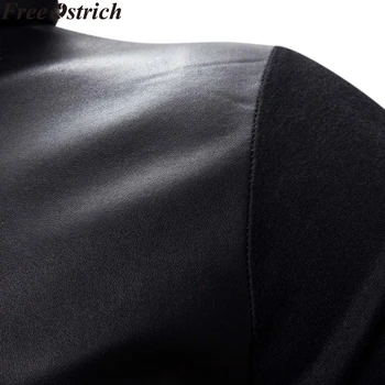 Moški Priložnostne Black Jopice S Kapuco Long Sleeve Solid Color Plus Velikost Moda Preprost Vrhovi Svoboden Vrvico Osnove Majica