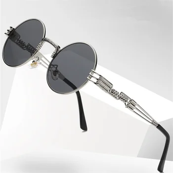 Moški Steampunk sončna Očala Ženske Modni Kovinski Krog Sunglass blagovne Znamke oblikovalec Retro Rožnata Očala Punk Buljiti Vintage sončna očala