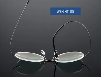 Moški Ženske Okvirji Rimless Krog Retro Očala Optični blagovne Znamke Oblikovalec Recept Titanove Zlitine Poslovnih Poceni Očala