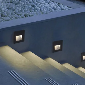 Na prostem, v zaprtih prostorih LED Korak Svetlobe 15LEDS Nepremočljiva Stopnice tanke Stene, Vgrajenih pod zemljo Lučka za Osvetlitev Krova Footlights 85-265V IP65