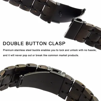 Narava Lesa + Nerjavečega Jekla Watchband za iWatch Apple Gledati Serije 5 4 3 2 1 44 42mm 40 mm 38 mm Pas za Zapestje Pašček Zapestnica