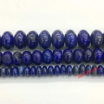 Naravnega Kamna Lapis Lazuli Distančnik Rondelle Krog Kroglice Za Nakit, Izdelava DIY Zapestnico, Ogrlico