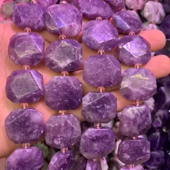 Naravni lepidolite kamen, naravni biseri gem kamen kroglice DIY svoboden kroglice za nakit, izdelava sklop 15