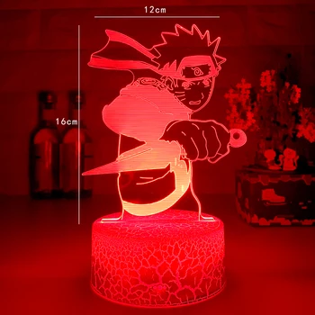 Naruto Kul 3D LED Nočna Lučka Japonski Anime Naruto Uzumaki z Bodalo Otroci Božič svetilke Spalnica Dekor Božič Otrok Igrače