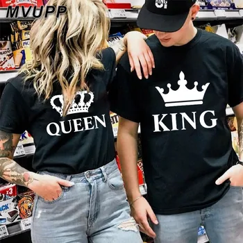Nekaj majica s kratkimi rokavi za moža in ženo ljubitelje kralj kraljica oblačila smešno vrhovi tee femme casual moški ženske obleko 2019 ulzzang harajuku