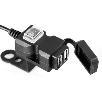 Nepremočljiva Motoristična Dvojni Polnilnik USB Adapter za Krmilo Vtičnico 9V-24V