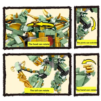 Ninja Dragon Knight Mech Bojevnik Boj Robot Model gradniki KAI JAY Številke Opeke Igrače za Otroke Fant Božično Darilo