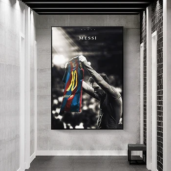 Nogometni Šport Star Retro Poster Tiskanje nogometaš Platno Slikarstvo Cuadros Wall Art Slik, Dnevna Soba Dekoracijo Doma