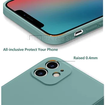 Nov Kvadratni Tekoče Silikonsko Ohišje Za iphone 11 12 pro max Primeru Za iphone 7 8 plus 6 6s Original Luksuzni Barva Mehko primerih
