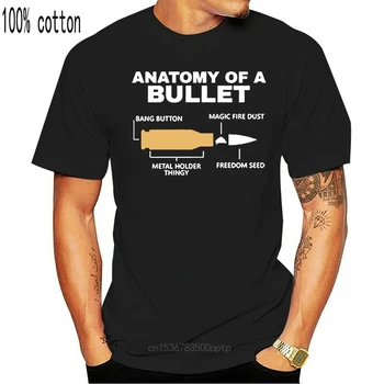 Nov Poletni Mens Priložnostne Natisni T-Shirt Modni T-shirt manga corta anatom de una bala divertida pistola propietario