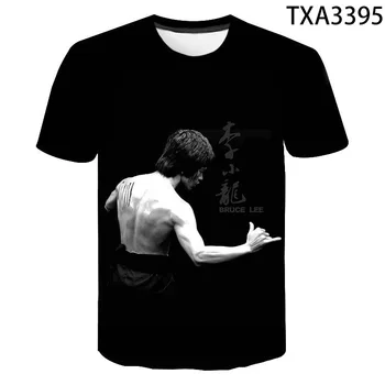 Nov Poletni Modni 3D Tiskanih Bruce Lee T Shirt Ulične Moških, Žensk, Otrok, Kratek Rokav Fant dekle Otroci Priložnostne Vrh Tees