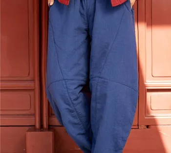 Nov prihod 2018 ženske zimske debelo dno visoko kakovostne hlače toplo bombaž-oblazinjena pantalon femme preprosto osnovno hlače slog