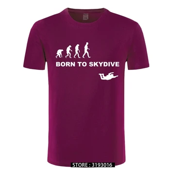 Nov Prihod 3D Tshirt Rojen Za Skydive Padalo Skok T Shirt Letnik Camiseta Crewneck Bombaža, Plus Velikost Majica s kratkimi rokavi