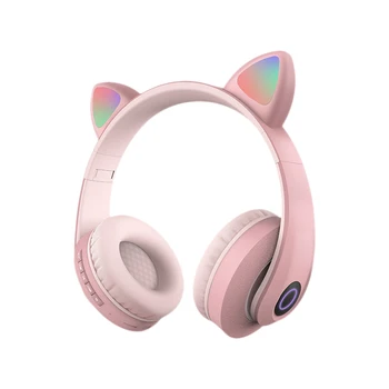 Nova LED Mačje Uho šumov, Slušalke Bluetooth 5.0 Mlade Lepe Otroci Slušalke Podpira TF Kartice 3,5 mm Vtič Z Mic