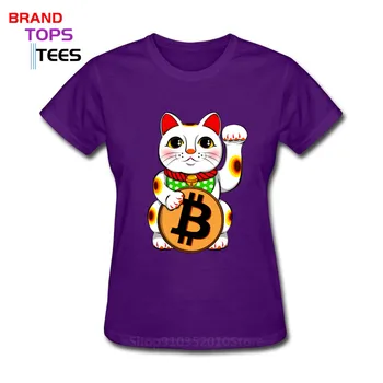 Nova moda Vrh Prodajo Bitcoin Srečen Mačka Maneki Neko T Shirt Pre-bombaž T-Shirt Nova Zasnova Plutus Mačka Bitcoin Ženske T Srajce